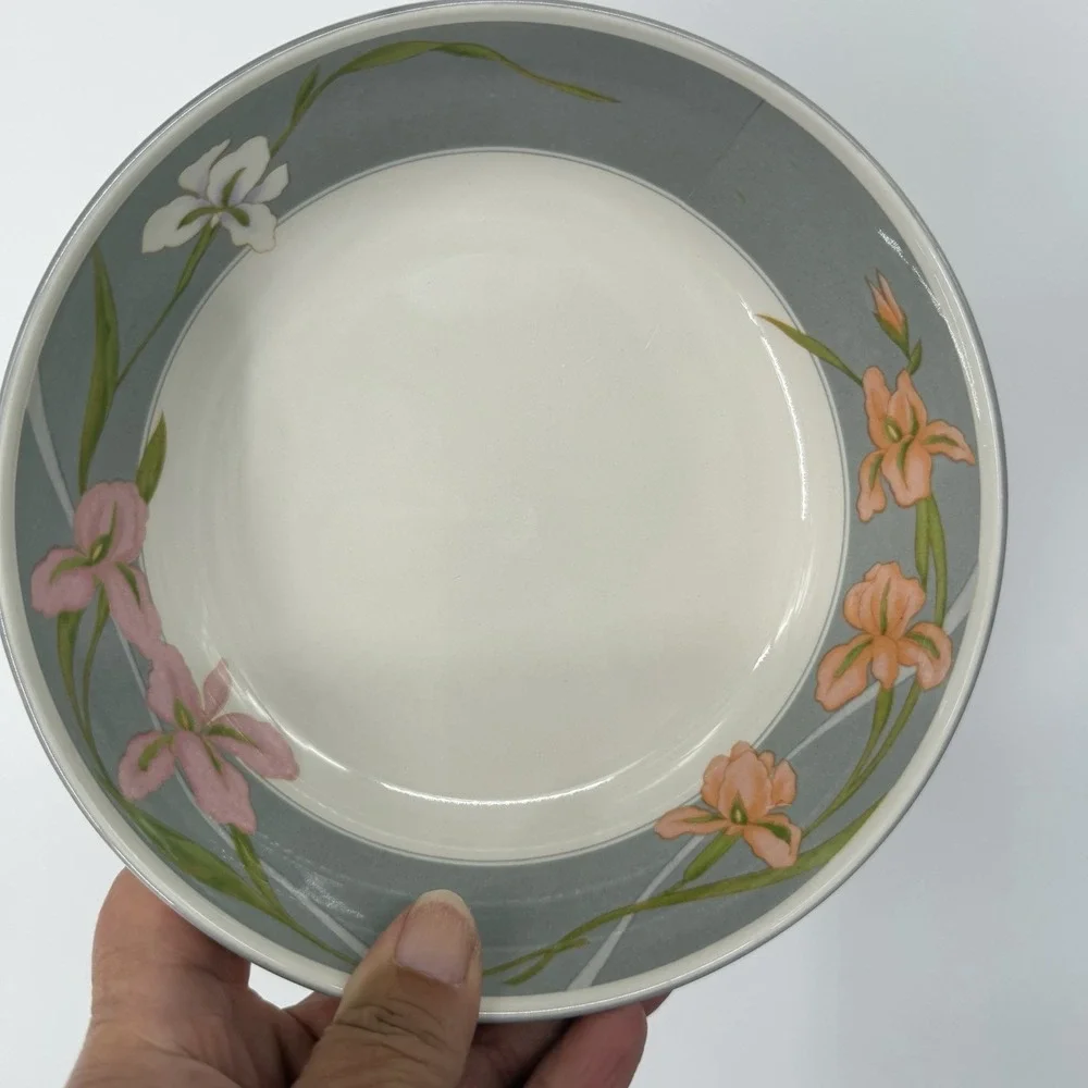 2 Vintage Sango Cherish 378 Soup Cereal Bowls Pink White 6.5